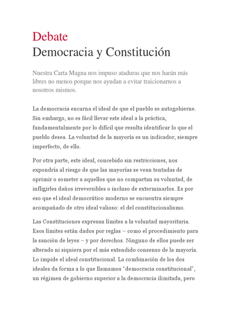 Democracia Constitucional y sus Retos | PDF | Democracia | Ideologías ...