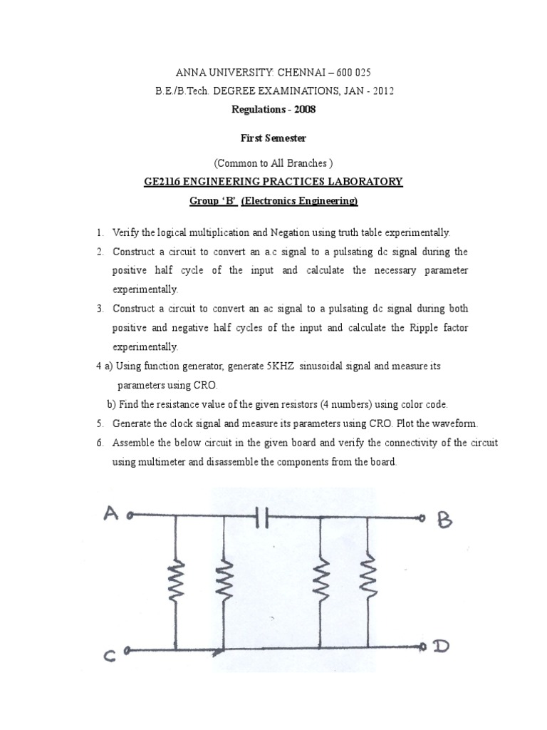 Anna University Engineering Lab Exam Guide | PDF