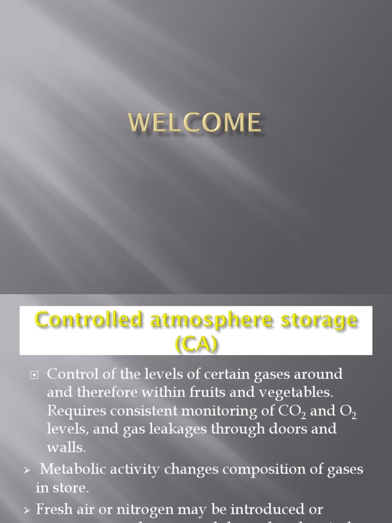 Controlled Atmosphere Storage Benefits | PDF | Carbon Dioxide | Chemistry