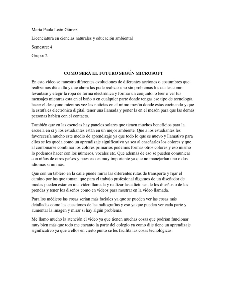 Como Sera El Futuro Segun Microsoft PDF
