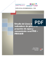 Estudio de línea de base de indicadores de género en proyectos de agua y saneamiento rural FISE-PROSASR