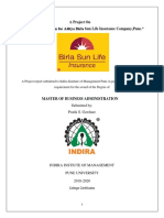 A Project On "Customer Acquisition For Aditya Birla Sun Life Insurance Company, Pune."