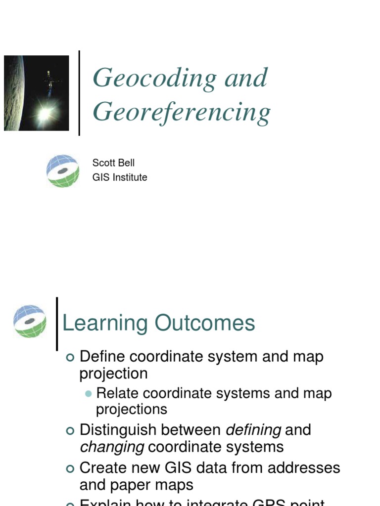 Geocoding and Georeferencing Basics | PDF | Geodesy | Geomatics