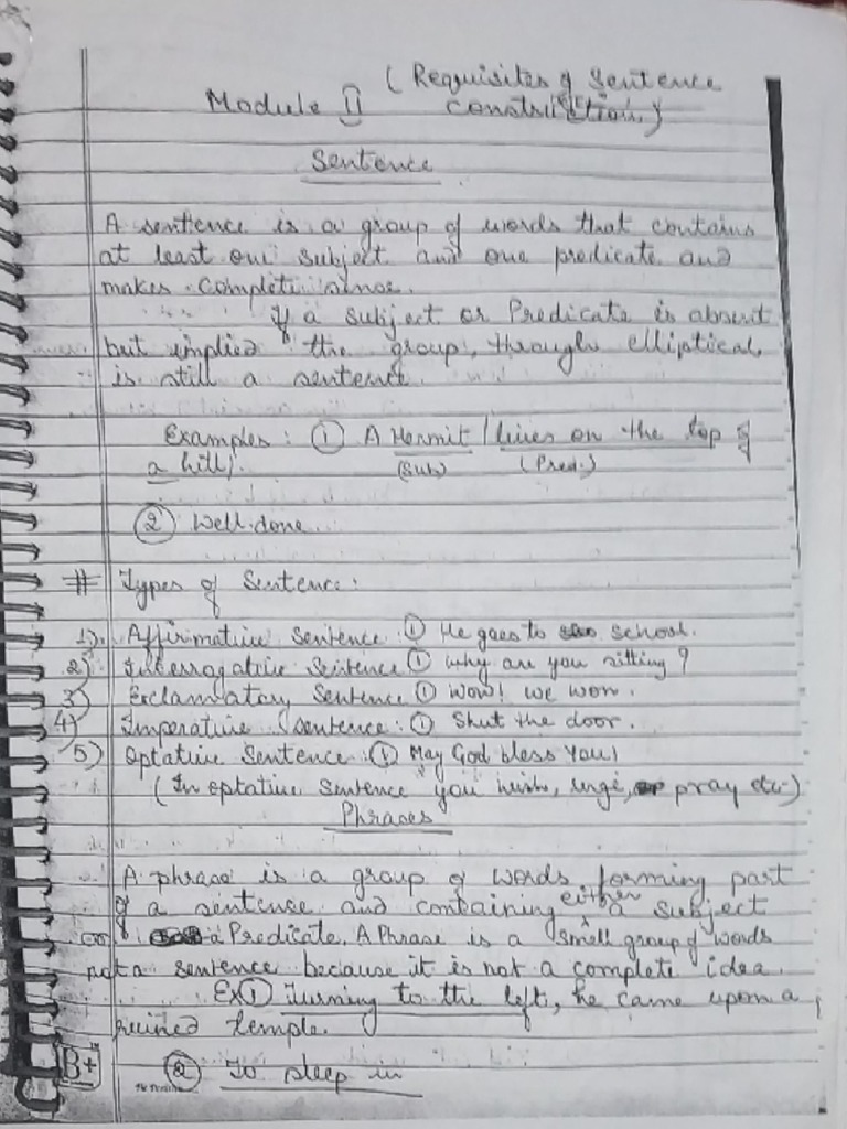 Requisites of Sentence Construction | PDF