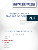 Transport and Placing of Concrete