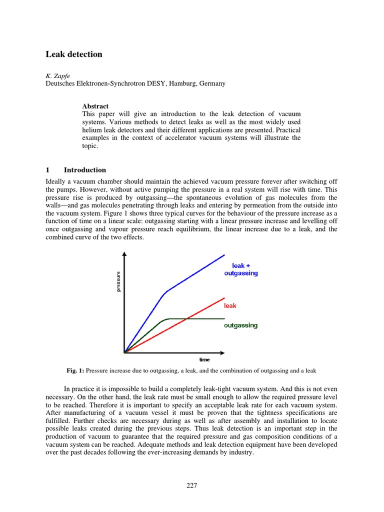 Vacuum Leak Testing PDF Leak Mass Spectrometry