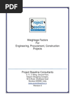 Weightage Factors for EPC Projects