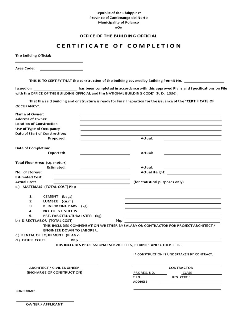 Certificate of Completion PDF Real Estate Law Economic Sectors