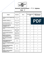 Printed Study Material Mastersheet T.Y. Diploma Sem. V