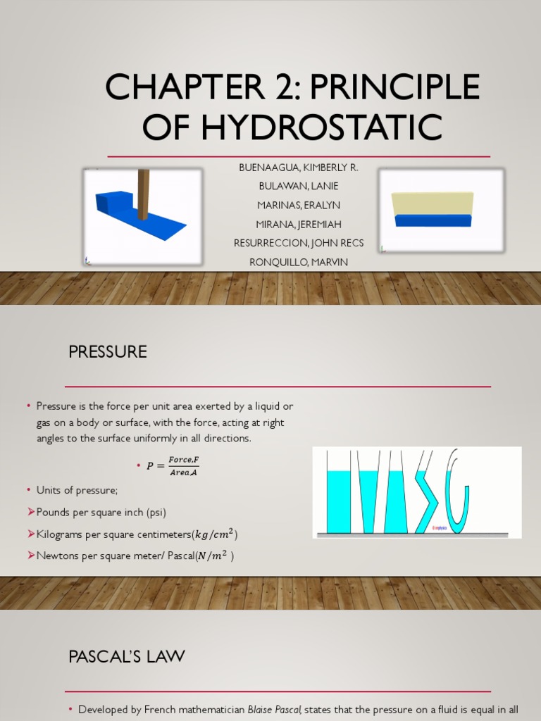 Principles of Hydrostatic Pressure | PDF | Pressure Measurement | Pressure