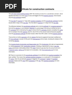 Practical Completion Certificate Template Jct