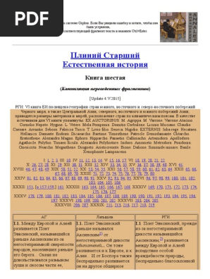 Плиний Старший. Естественная История. Книга Шестая (Компиляция.