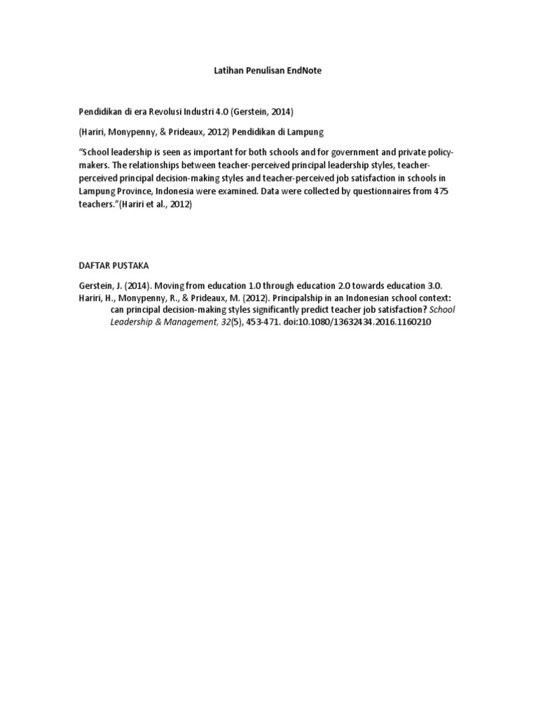 Latihan Penulisan EndNote | PDF | Career & Growth | Wellness