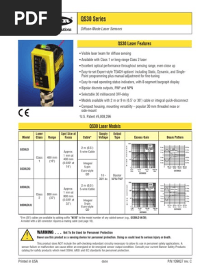 Banner Qs30ldq Datasheet Pdf Bipolar Junction Transistor