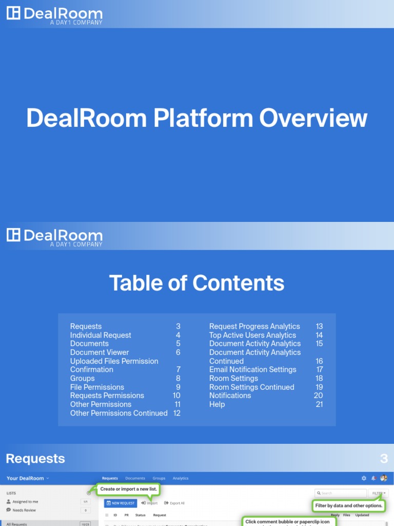 DealRoom User Guide | PDF | Analytics | Computer File