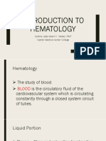 Introduction To Hematology