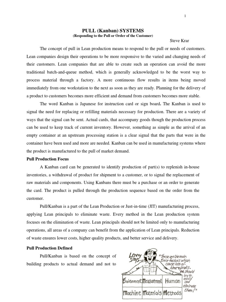 73 Pull Kanban Pdf Pdf Lean Manufacturing Supply Chain Management