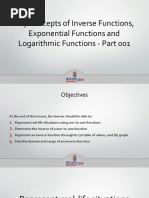 Key Concepts of Inverse Functions, Exponential Functions and Logarithmic Functions - Part 001