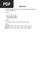 Exercise of Optimal Binary Search Tree Using Dynamic Programming