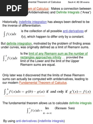 Extra Credit Proof Of Fundamental Theorem Integral Calculus