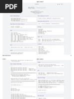 MySQL Cheatsheet