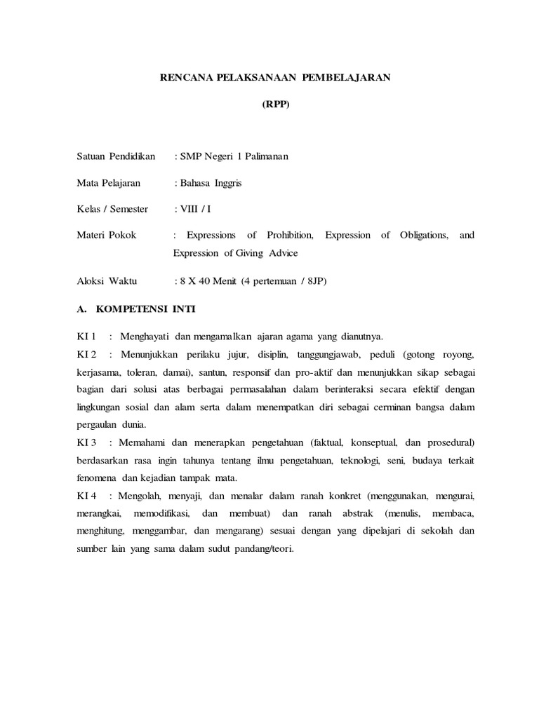 Contoh RPP | PDF