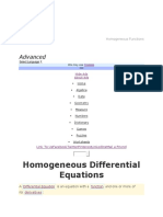 Homogeneous Differential Equations: Advanced