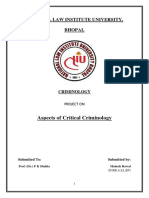 National Law Institute University, Bhopal: Aspects of Critical Criminology