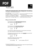 Oxford Communicative Development Inventory: Filling Out The Oxford CDI