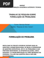 Unifast Problema de Pesquisa Sobre Formulação de Perguntas