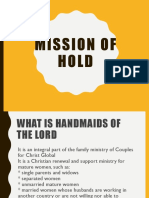 Talk 11 Life and Mission of HOLD