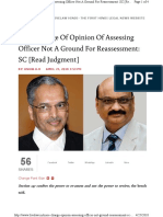 Mere Change of Opinion of (Article) Assessing Officer Not a Ground for Reassessment SC