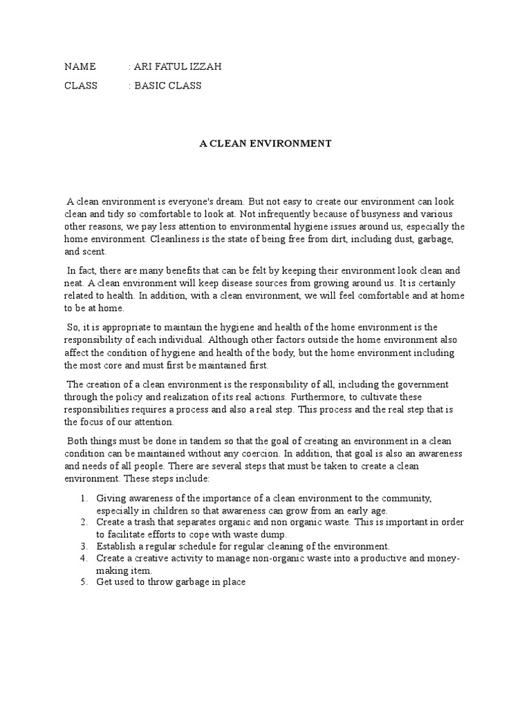 Importance of a Clean Home Environment | PDF