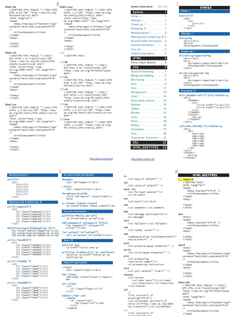 Html:xxs html:4s: Syntax - . - . - . - . 1 Syntax | PDF | Xhtml | Html