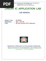 Linear Ic Application Lab