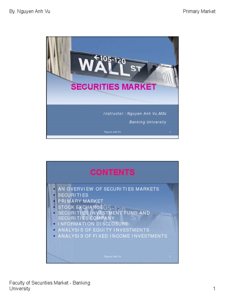 Overview-Securities Market | PDF | Financial Markets | Securities (Finance)