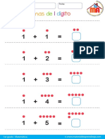 001 Sumas de 1 Digito para Primer Grado Fácil PDF