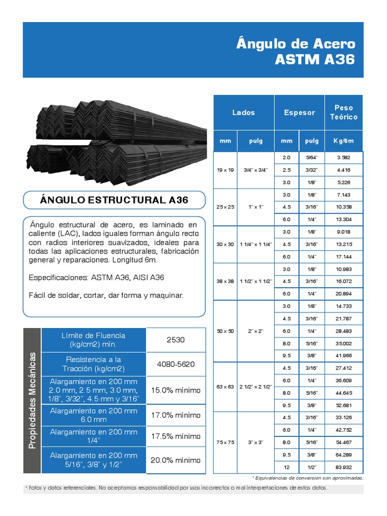 Angulos De Acero Pdf Pdf Materiales De Construccion Materiales