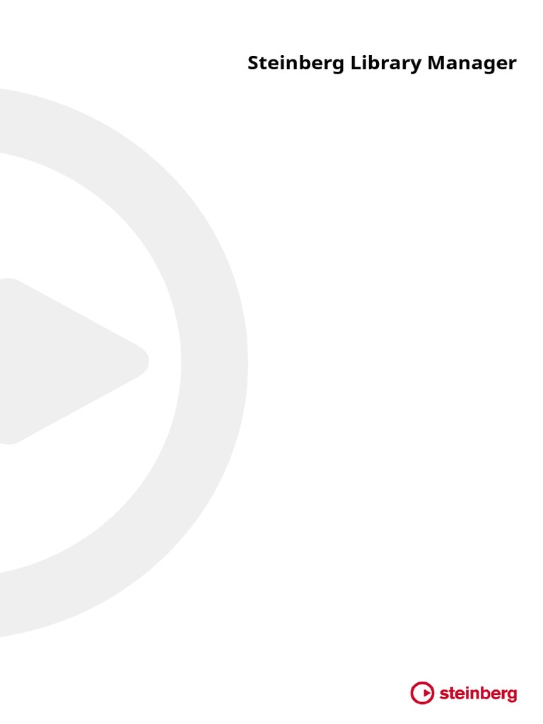 Library Manager 1 Steinberg Library Manager en Download Free PDF