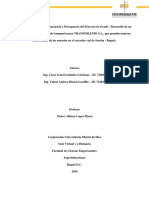 Análisis de Inversión, Financiación y Presupuesto Del Proyecto de Grado