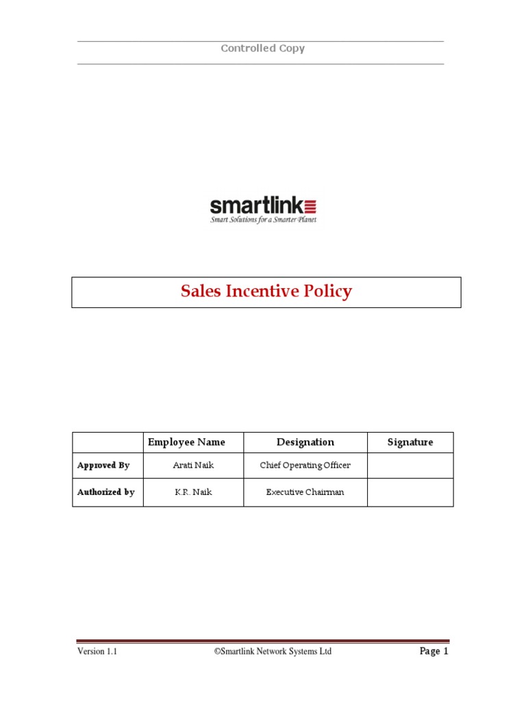 Sales Incentives Policy | PDF | Incentive | Salary
