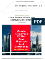 Oracle Primavera P6 Hot Keys Shortcuts and Commands _ Bibloteka