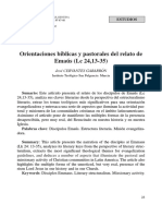 Orientaciones Bíblicas y Pastorales Del Relato de Emaús (LC 24,13-35)