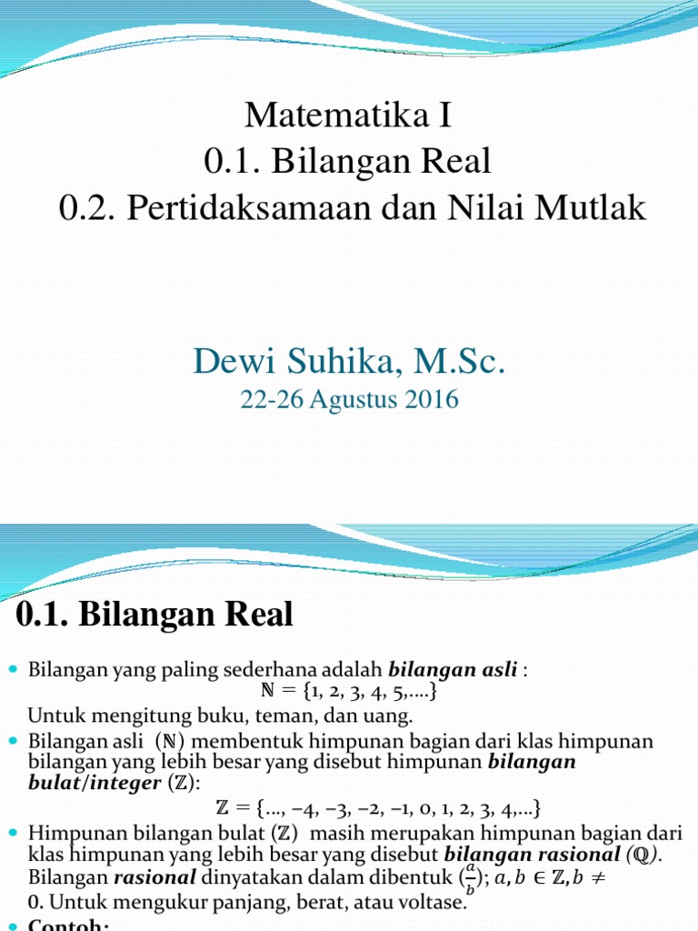 Bilangan Real dan Pertidaksamaan | PDF