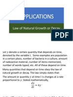 Applications: Law of Natural Growth or Decay