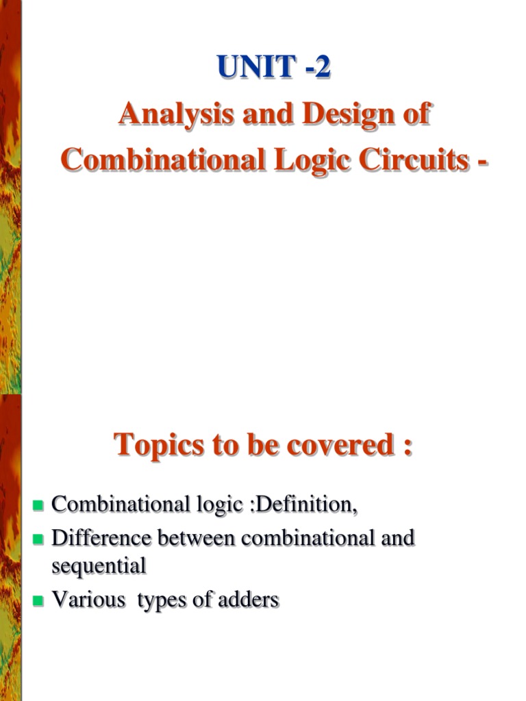 Analysis and Design of Combinational Logic Circiuts | PDF | Binary ...