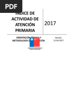 Índice de Actividad de Atención Primaria: Orientación Técnica Y Metodología de Evaluación