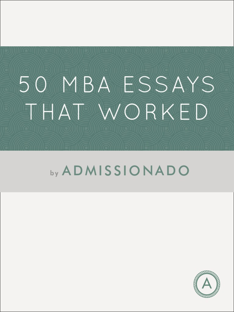 50 Successful MBA Application Essays | PDF | Sales | Graphic Design