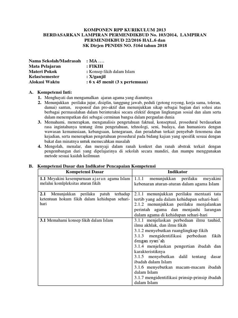 Contoh RPP 2019 Rev.-1 | PDF