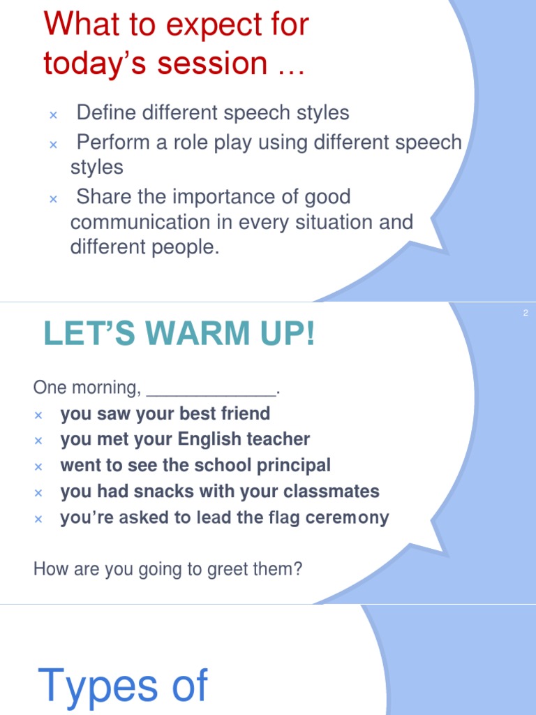 Types of Speech Styles | PDF | Color | Blue